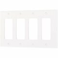 Gorgeousglow 8.56 x 0.25 x 4.88 in. 4-Gang Decora Wallplate, White GO3017212